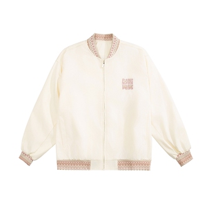 民主风提花拼接飞行夹克棒球服男 xh94-特60图片