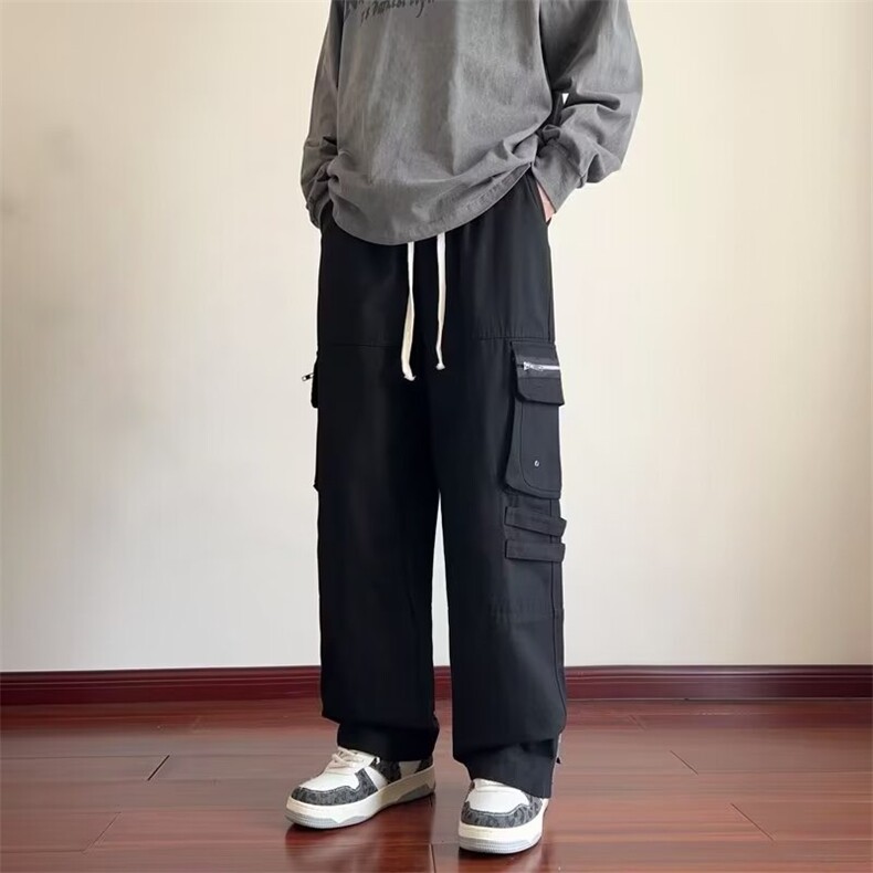 工装休闲裤男士韩版潮流高街帅口袋百搭2024夏季ins长裤K5229-P48,男装休闲裤,星座412-2