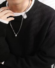 双层领假两件毛衣M2313P53，男装针织衫/毛衣，星座1116-2