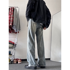 牛仔裤男韩版潮流高街帅直筒裤子2025夏季新款ins长裤RK1576-P42，男装牛仔裤，星座412