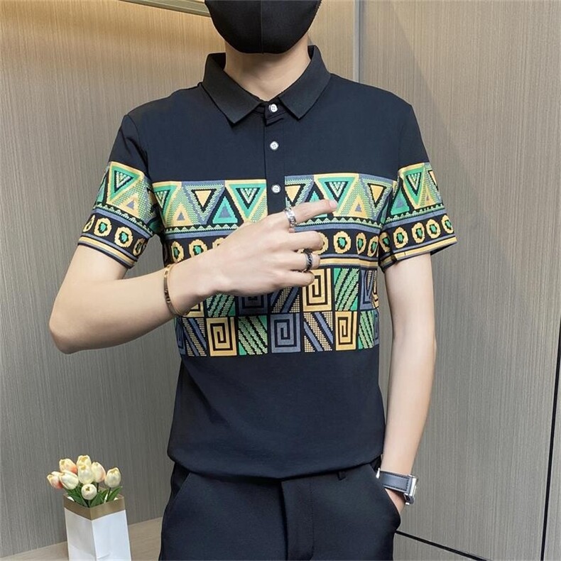 PL014-特P35控55翻领Polo衫男士短袖t恤男夏季潮牌潮流ins休闲半，男装Polo衫，电商D310B