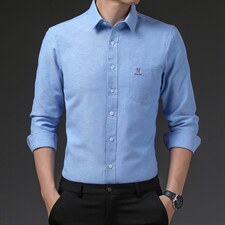 秋季正品纯色衬衫男长袖无痕中年男士爸爸装免烫商务休闲男衬衣，男装衬衫，电商B212（原钱塘6029）