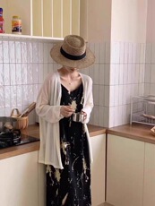 轻薄透气长袖针织开衫女夏季修身显瘦防晒罩衫上衣，女装针织衫/毛衣，织己羊绒