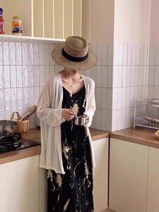 轻薄透气长袖针织开衫女夏季修身显瘦防晒罩衫上衣图片
