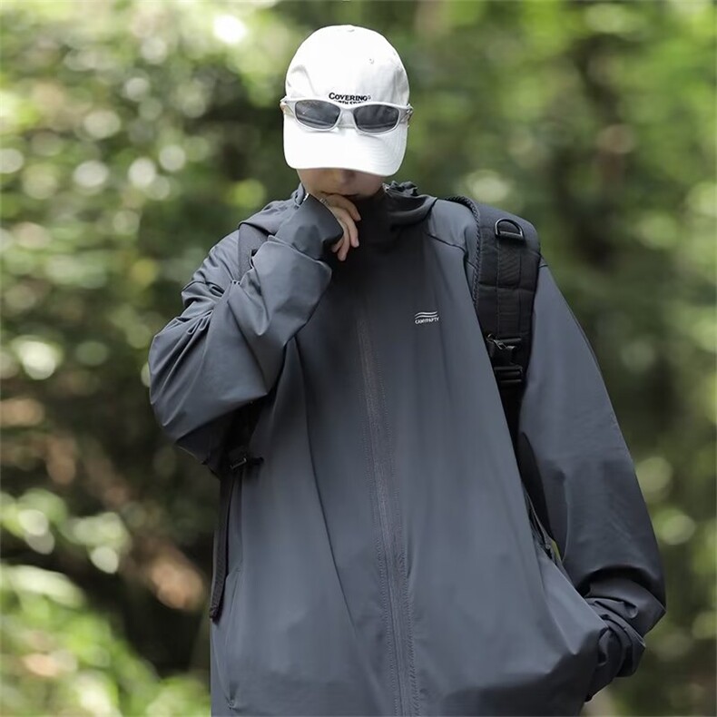 情侣防晒衣夏薄款连帽衣服潮牌日系户外防紫外线外套男W4913-P36,男装防晒衣,星座412