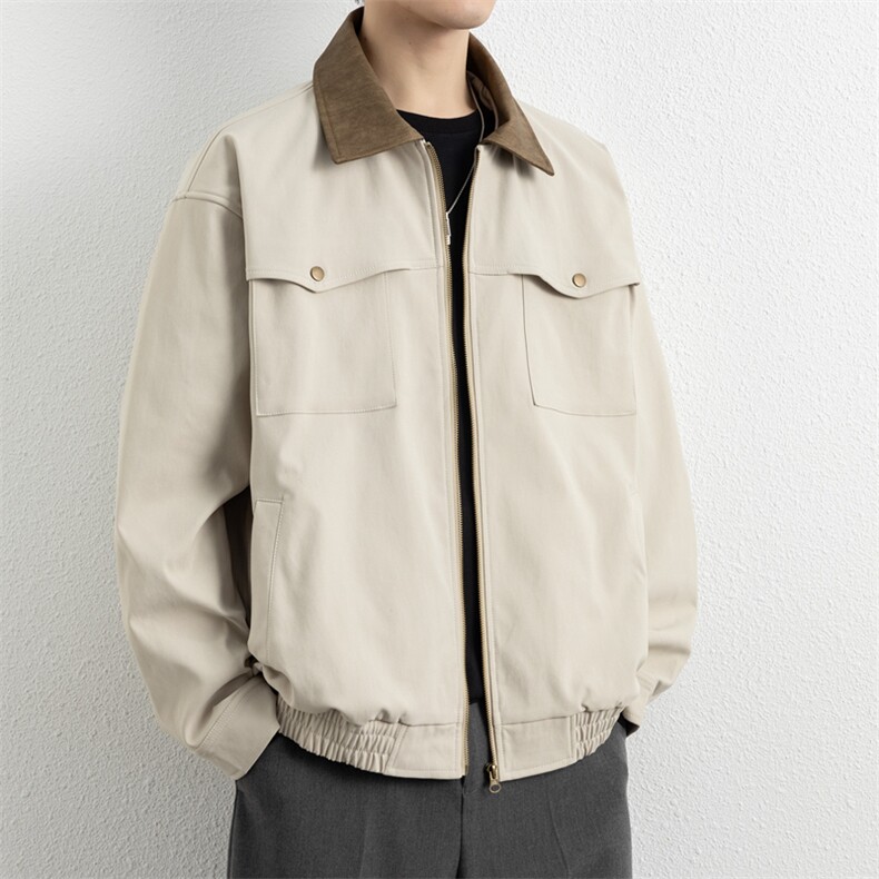 翻领夹克男春季简约宽松潮流百搭上衣服JK266-P73,男装夹克,星座308B-2