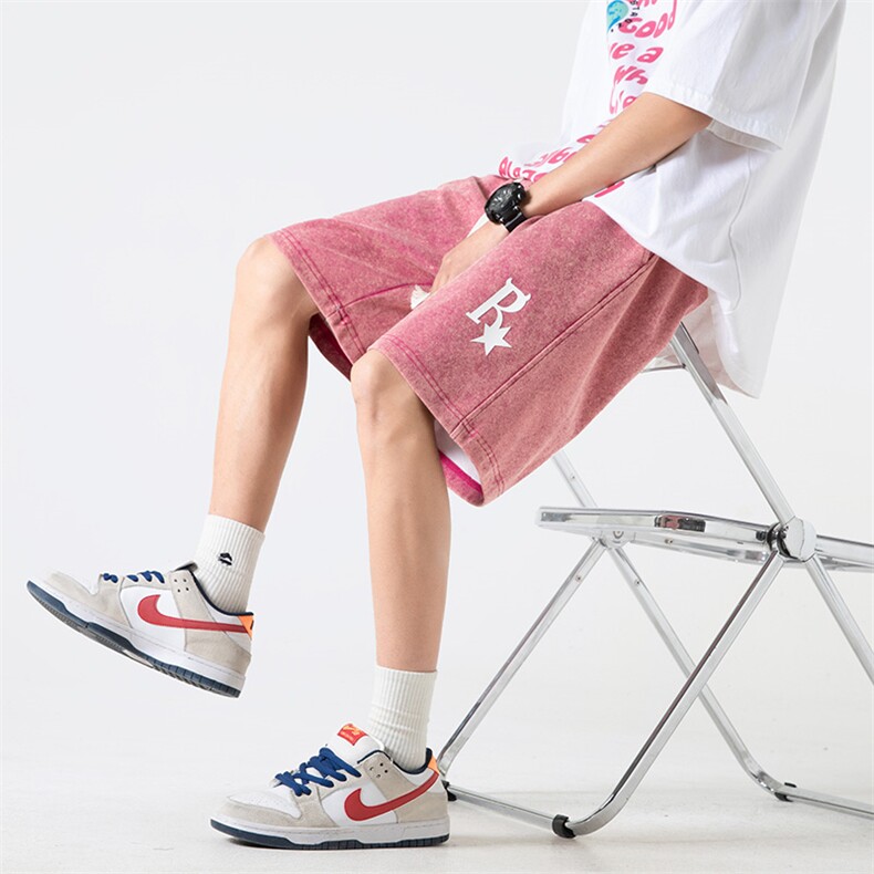 来袭！320重磅水洗做旧春夏新款拼接短裤休闲裤XD22909-P45图片