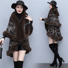 芷墨2021新冬装加厚保暖斗篷外套时尚风复古双层斗篷大衣，女装毛呢外套，芷墨服饰