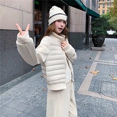 冬季新品现货时尚针织拼接90羽绒服两件套2C300-2569-P285-K429，女装套装/套裙，2C300