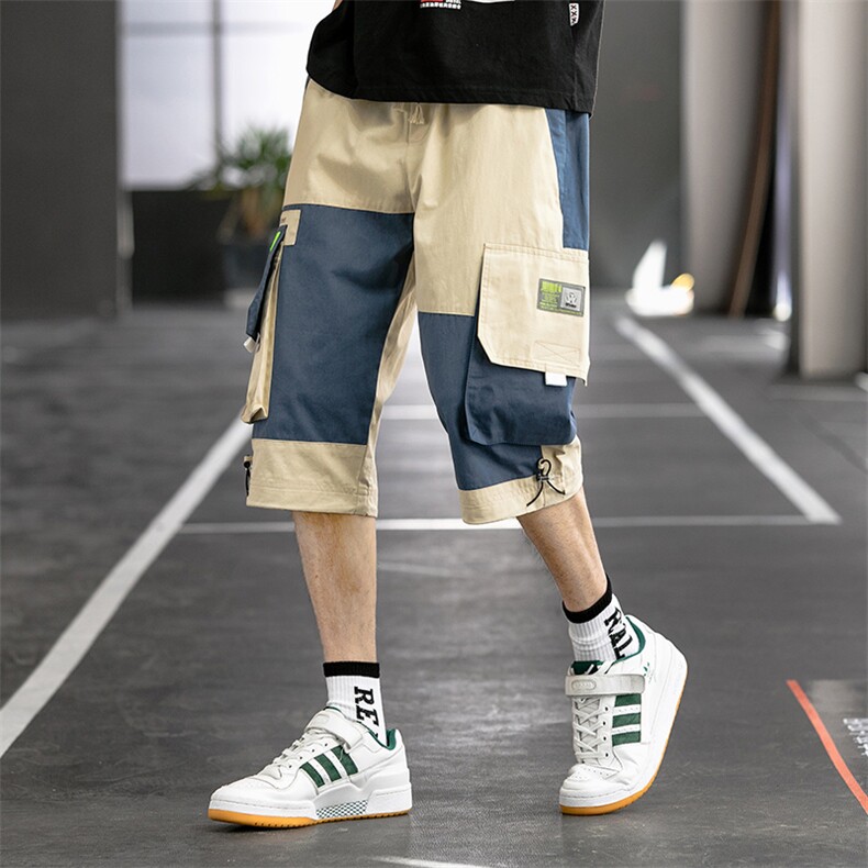 夏季2021新款韩版宽松休闲7分裤潮流马裤男外穿A438-KX709-P40,男装休闲裤,电商A438
