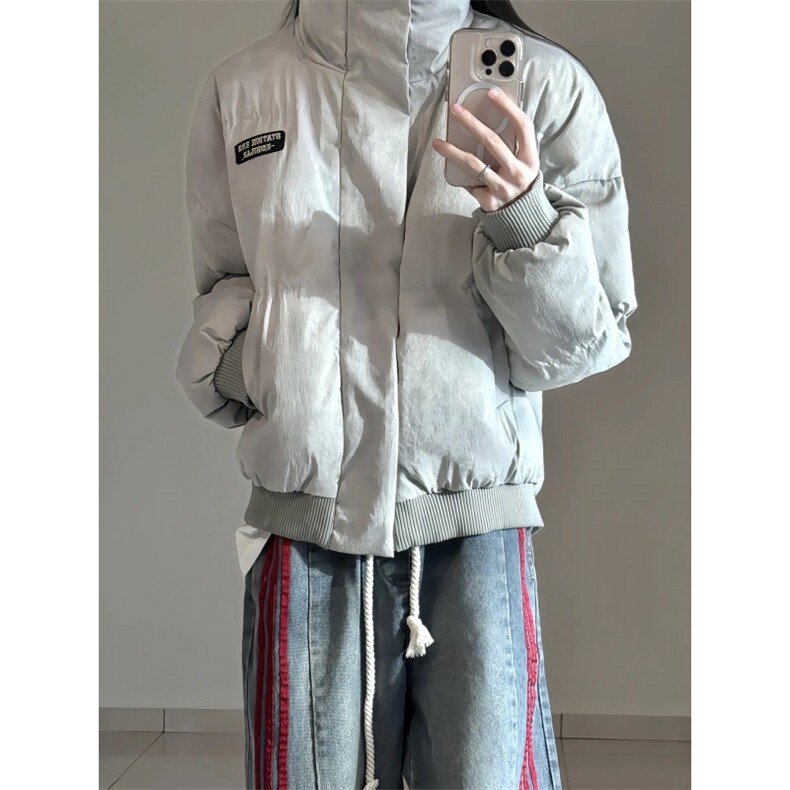 网图现货扎染棉服美式短款面包服男冬季高街廓形棉衣外套P108,男装棉衣,电商C306-1