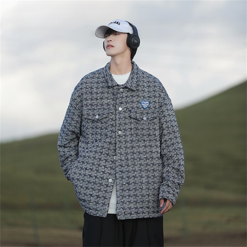 小香风格子外套男春ins高级感痞帅潮牌宽松休闲翻领夹克JK875-P88,男装夹克,星座1103-3