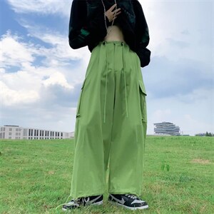 美式街头工装裤男高街ins薄款大口袋宽松抽绳束脚裤子 K4387-P50图片