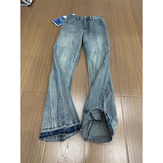 WE1851-P48美式猫抓痕牛仔裤男cleanfit显瘦裤子高街微喇，男装牛仔裤，电商B323A