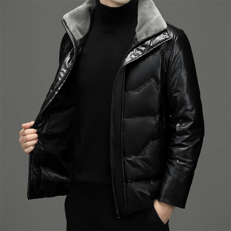 男士商务休闲羽绒服冬季2023年新款中年男装立领加厚保暖外套潮,男装羽绒服,电商B212（原钱塘6029）
