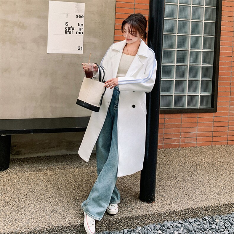 韩版撞色风衣外套女2025春秋新款时尚设计感今年流行百搭长款大衣,女装风衣,辉之琳