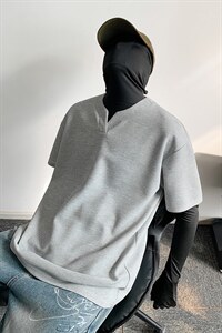 特批250克男装夏季新款大码宽松短袖T恤夏装V领打底衫S399P20图片