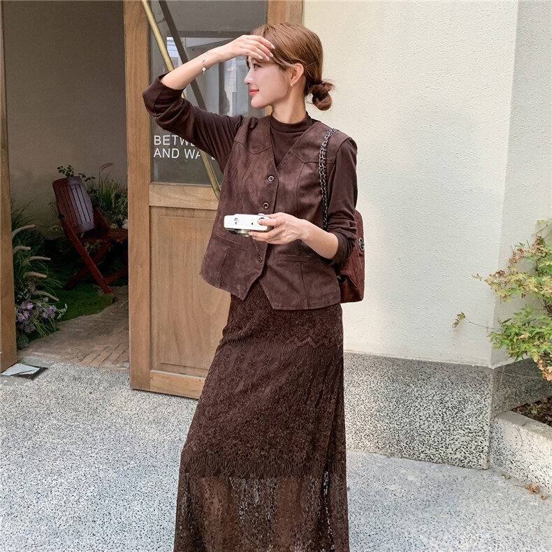 【新品】美拉德套装裙两件套配丝巾1D085-2618-P190-K248,女装套装/套裙,1C130