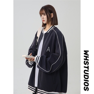 WY208/P75春装新款高品质不起球刺绣卫衣男立领棒球服潮外套图片