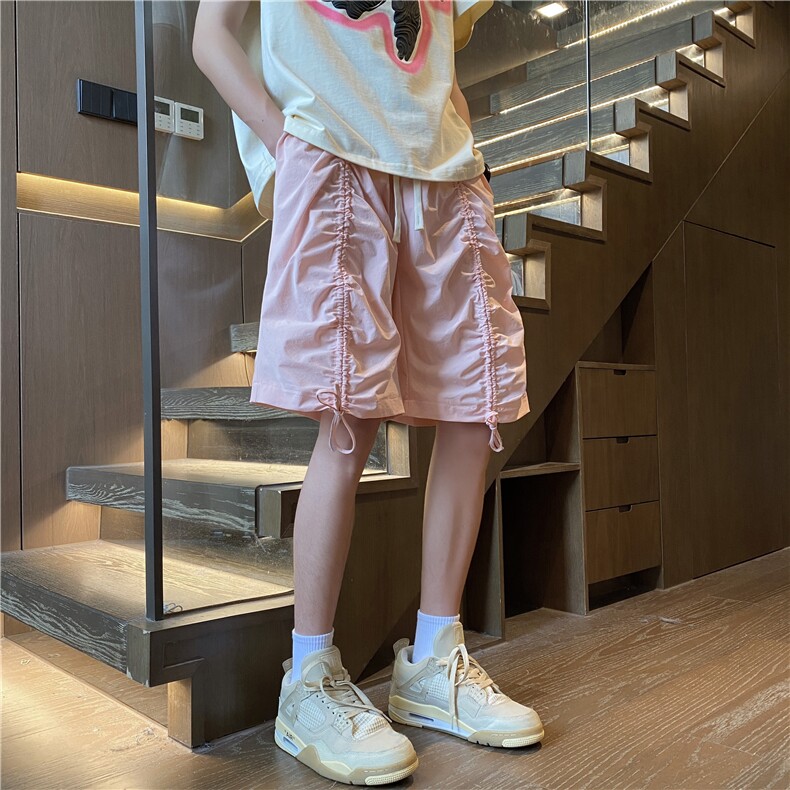 抖音品质夏季新款潮流褶皱宽松冰丝五分裤B315-K24145-特p30控58,男装牛仔裤,电商B315