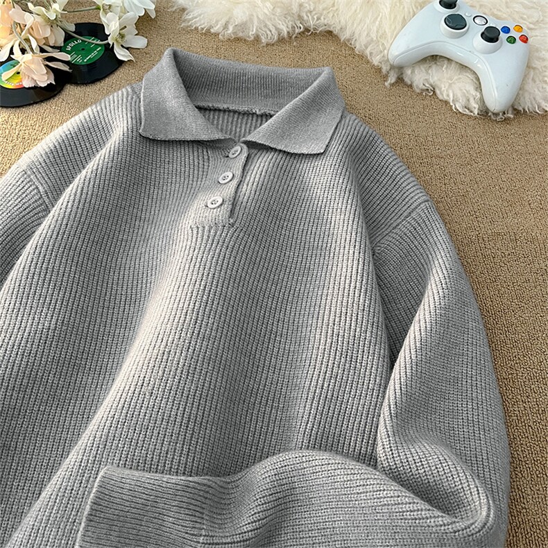 老钱风亨利领polo衫针织毛衣男女翻领外套5Q4083-TP60108,男装针织衫/毛衣,电商A102