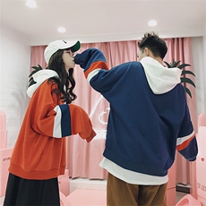 A003-HW001-P45男士宽松拼接袖卫衣港仔平铺，男装卫衣，电商A003