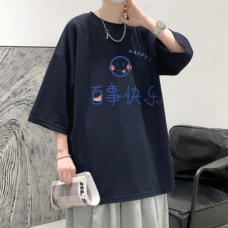 Q11183-P30春夏季七分袖t恤男大码五分袖男短袖中袖大皂风,男装T恤,电商A040