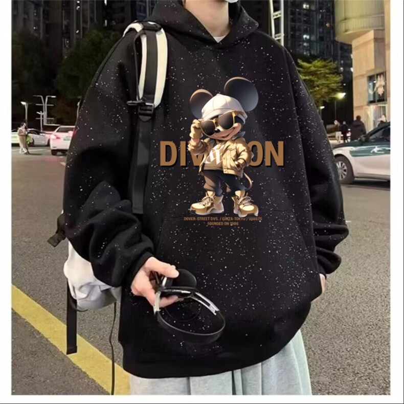 闪闪满天星卫衣连帽重磅开衫男女春秋情侣装亮片细闪上衣A052/P55图片