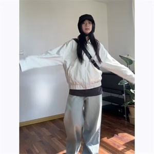 25春美式复古两面穿格纹外套宽松显瘦拉链开衫上衣JKK07p85特图片