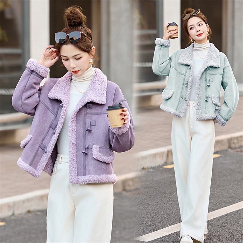 2025冬季新款！亮色系保暖皮毛一体,女装棉衣/棉服,自然秀