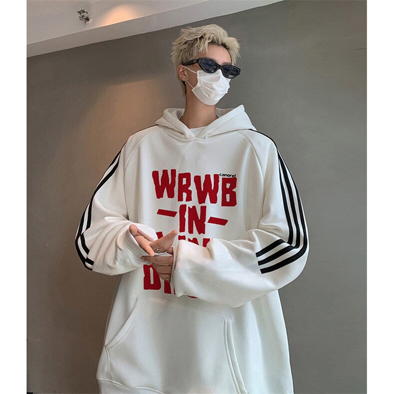 抖音得物供货提供视频秋冬重磅美式宽松织带连帽卫衣0420,男装卫衣,电商A486