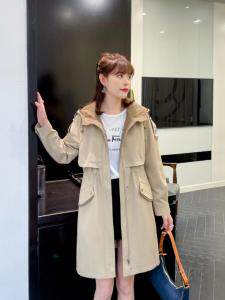 【现货】秋装连帽简单撞色风衣，女装风衣，爽靓爽