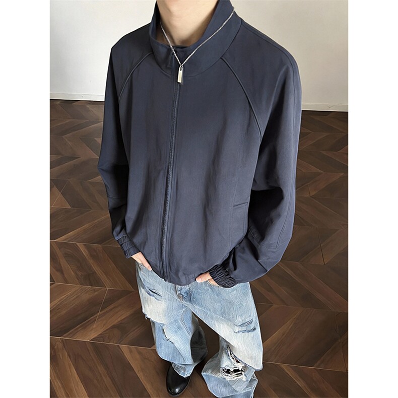 高品质春装新款老钱风美式高街解构立领棒球服飞行夹克休闲外套潮,男装夹克,电商A486
