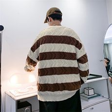 条纹毛衣男春秋款宽松小众衣服秋季ins潮流针织衫MY0916-P45，男装针织衫/毛衣，星座308B-1