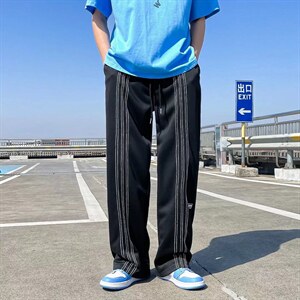 2022夏季美式hiphop条纹休闲运动裤男K924P30图片