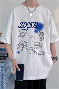 夏季新款港风男女创意字母印花200克纯棉T恤短袖 T05 P25图片