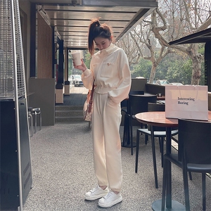 网红炸街可盐可甜卫衣时尚运动服套装女2022年高级感职业两件套装图片