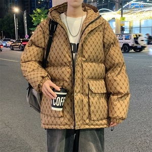 潮牌棉服男士冬季新款宽松工装连帽棉衣保暖加厚面包服外套MY846图片