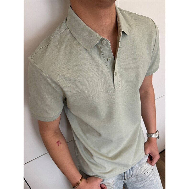 7A抑菌220克丝光珠地高品质常年主推短袖T恤翻领Polo衫T0257,男装Polo衫,电商D342
