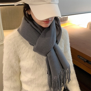 秋冬季休闲保暖亲肤时尚百搭升级版双面围巾图片