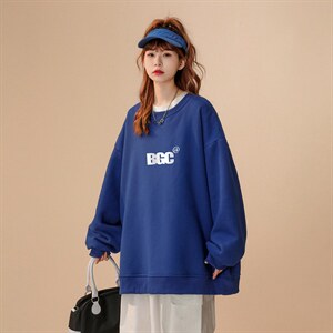 中性风 22秋季BGC字母印花百搭套头圆领重磅卫衣 W1021P30控48图片