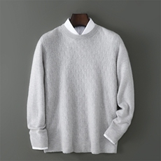 2025百搭时尚圆领绞花羊毛衫，男装羊毛衫，千国羊绒
