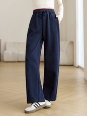 春秋窄版弯刀裤梧桐裤女2026新款垂感高腰直筒休闲运动裤阔腿卫裤，女装休闲裤，璐依舞