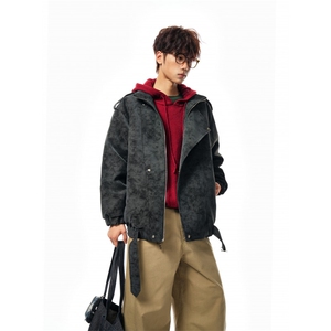 2025新款软蛋白pu加厚美式复古棉服P118图片