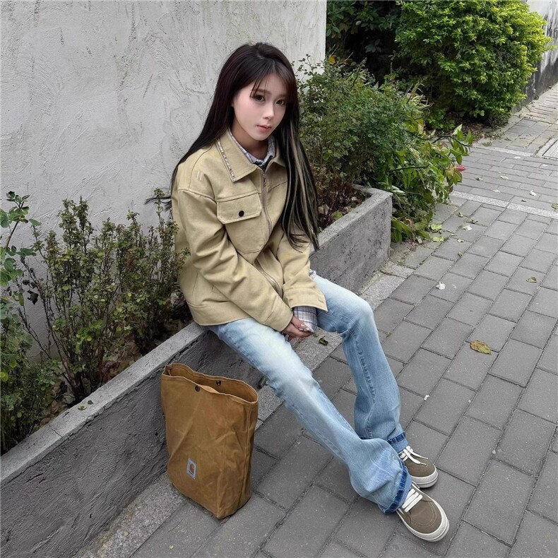 穿搭美式覆古字母刺绣工装夹克巴恩风外套女潮别致INS情侣TJK214,男装夹克,星座208-5
