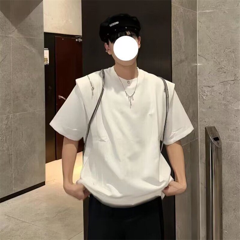 【网图现货】美式宽松设计感珠地棉短袖T恤T314/特P35,男装T恤,星座205-3
