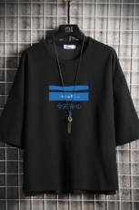 Q11033-P30春夏季七分袖t恤男大码五分袖男短袖中袖网格挂拍，男装T恤，电商A040A