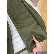B221美式ins高街纯色百搭纯棉长袖衬衫外套SY2558-特P32控58，男装衬衫，电商B221