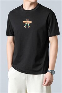 男士冰丝短袖T恤2023夏新款简约商务休闲修身体恤INS，男装T恤，电商B212（原钱塘6029）