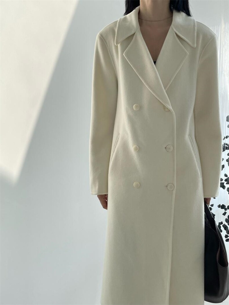 冬季·双排扣翻领双面羊绒大衣，其它，hello september